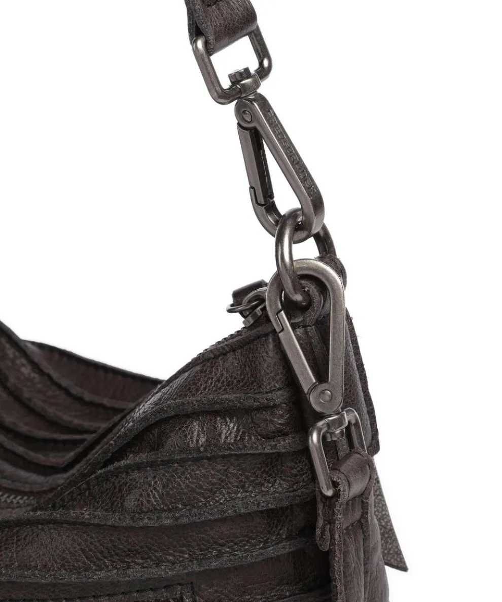Bestseller Riffel Hobo bag grained leather dark brown