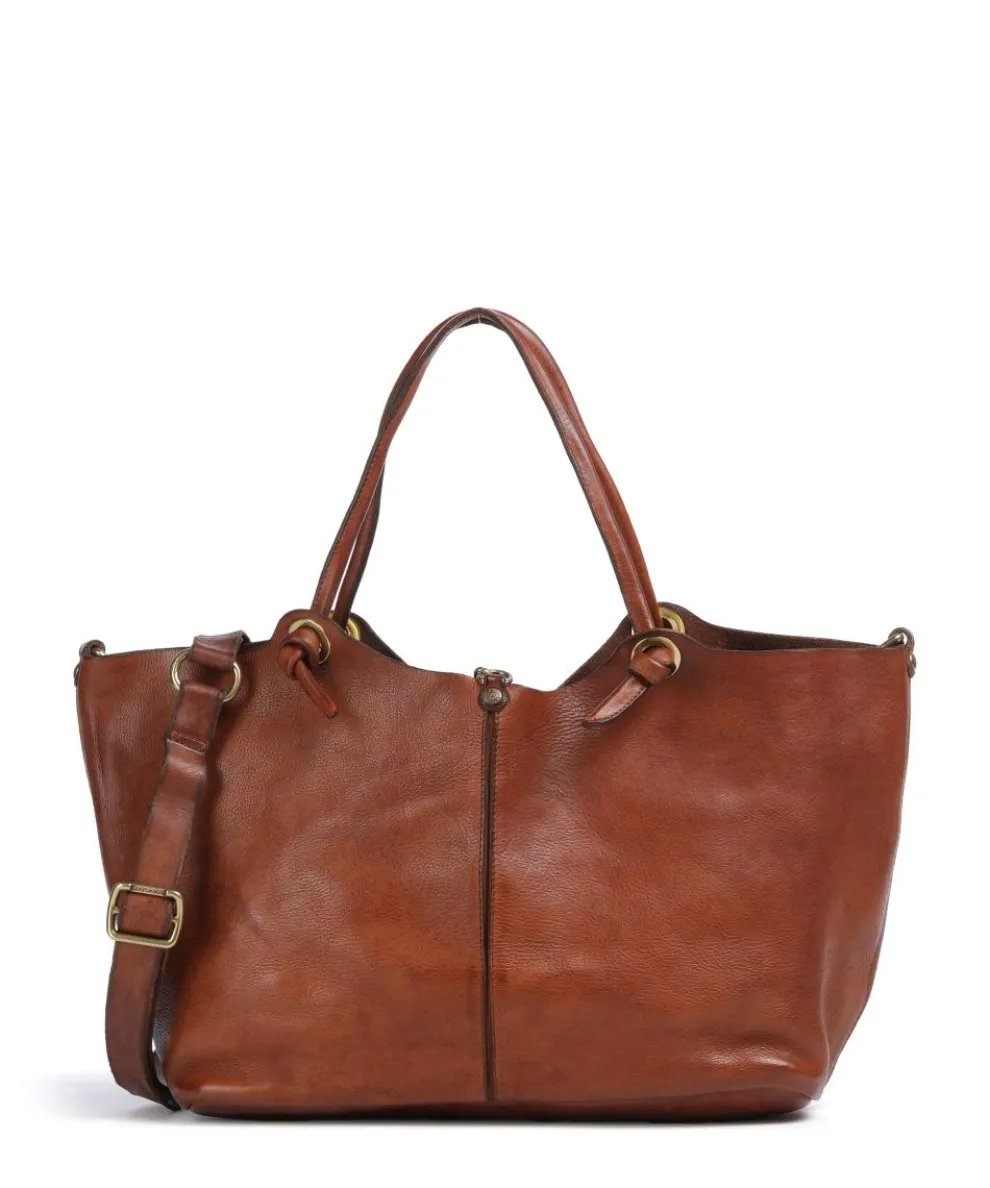Tote bag fine grain cow leather cognac