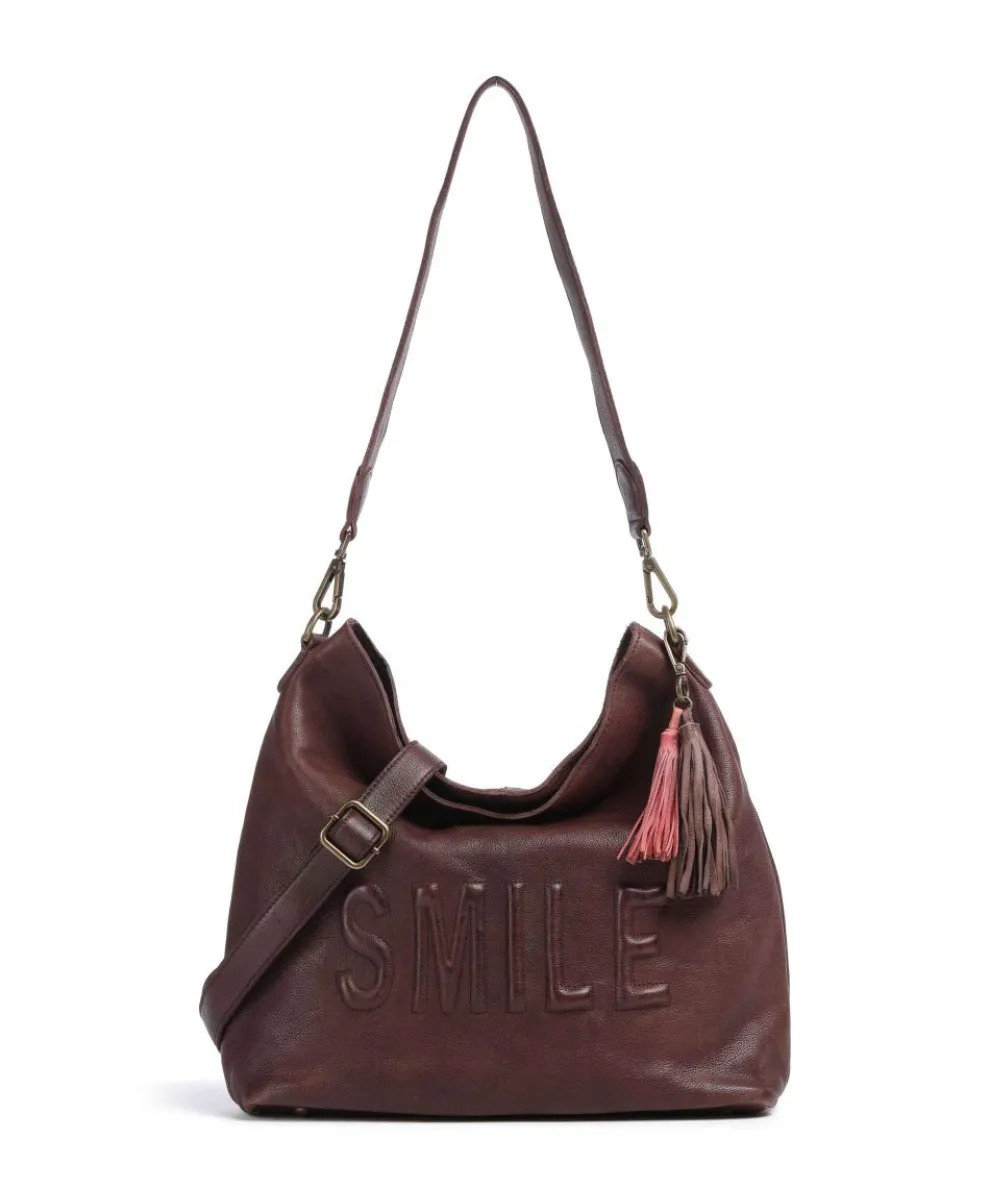 Paoliweg 2 Hobo bag grained cow leather dark brown