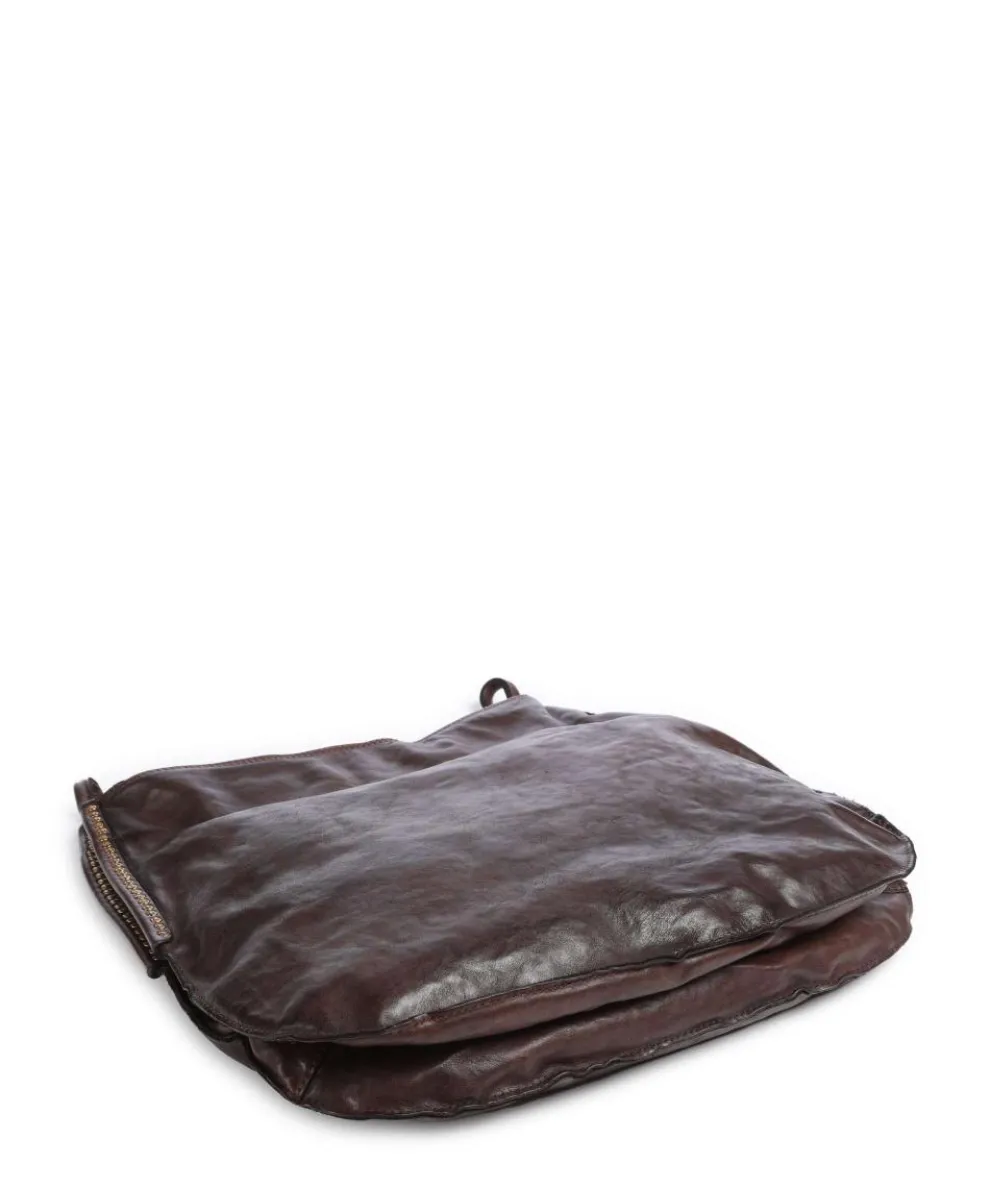 Hobo bag fine grain cow leather dark brown