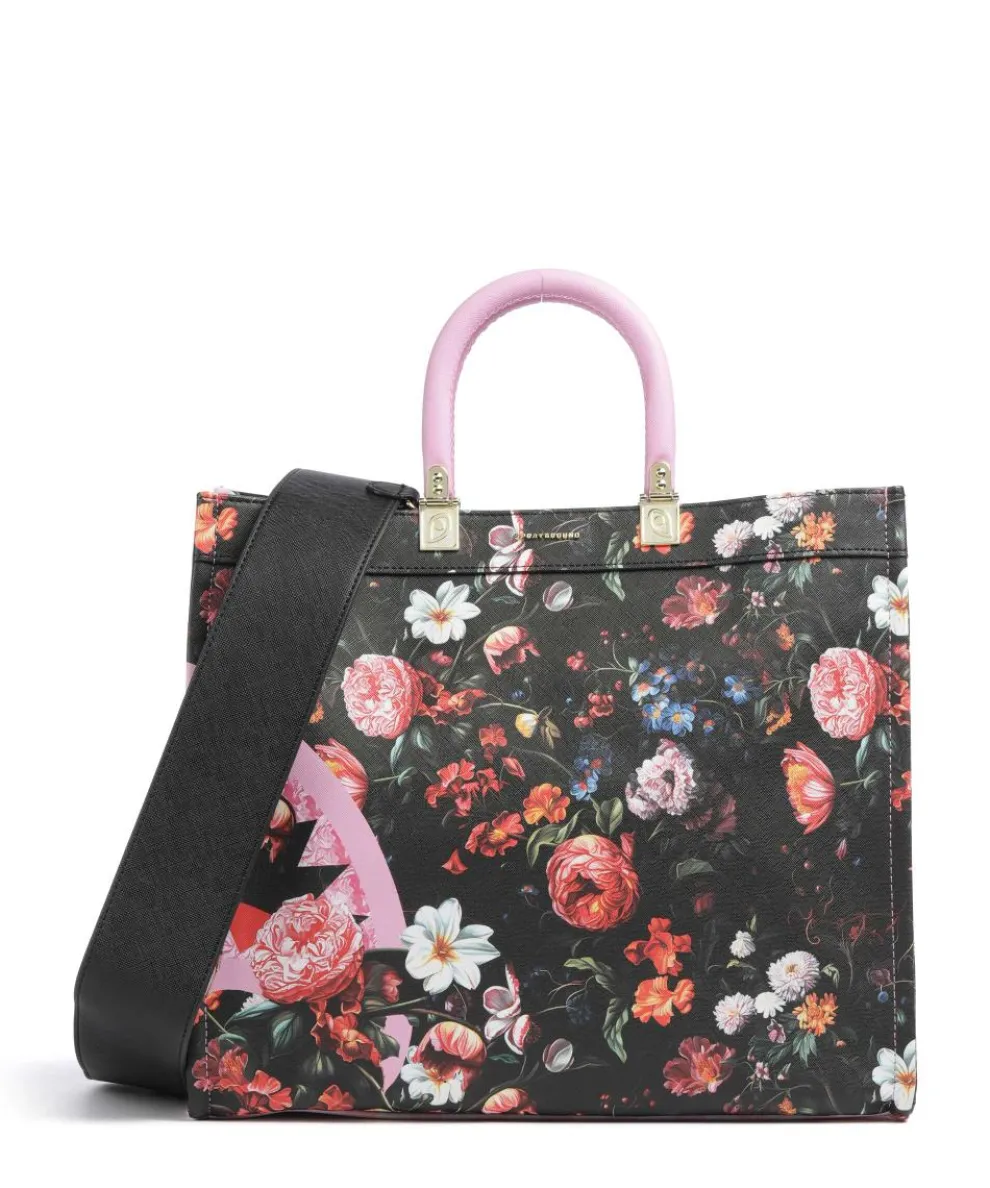 Pink Flowers Handbag hard synthetic multicolour