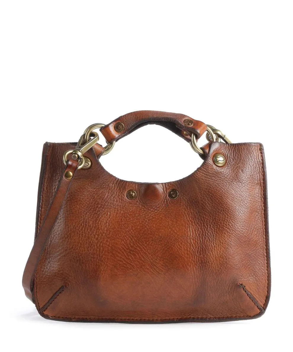 Handbag fine grain cow leather cognac