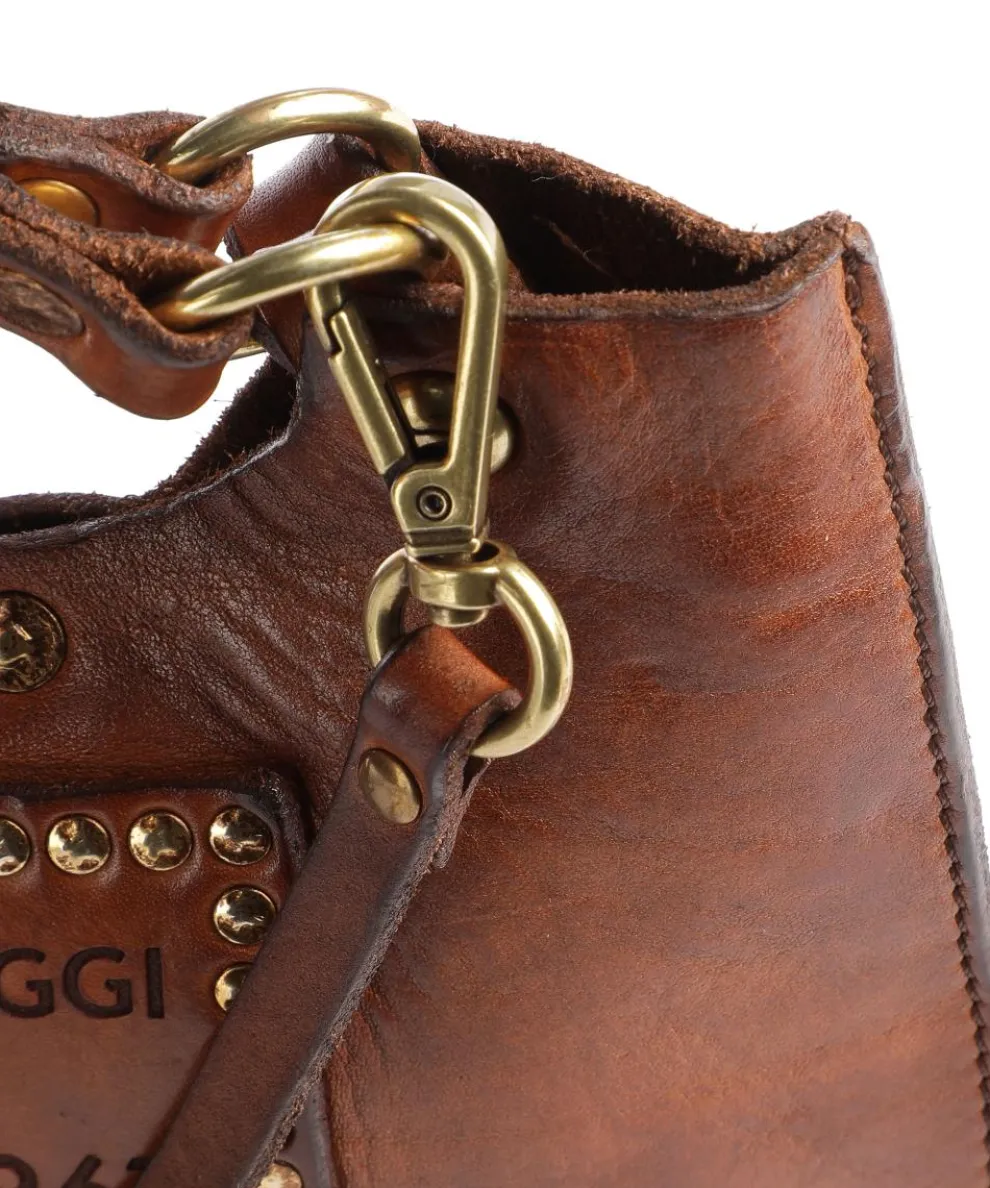 Handbag fine grain cow leather cognac