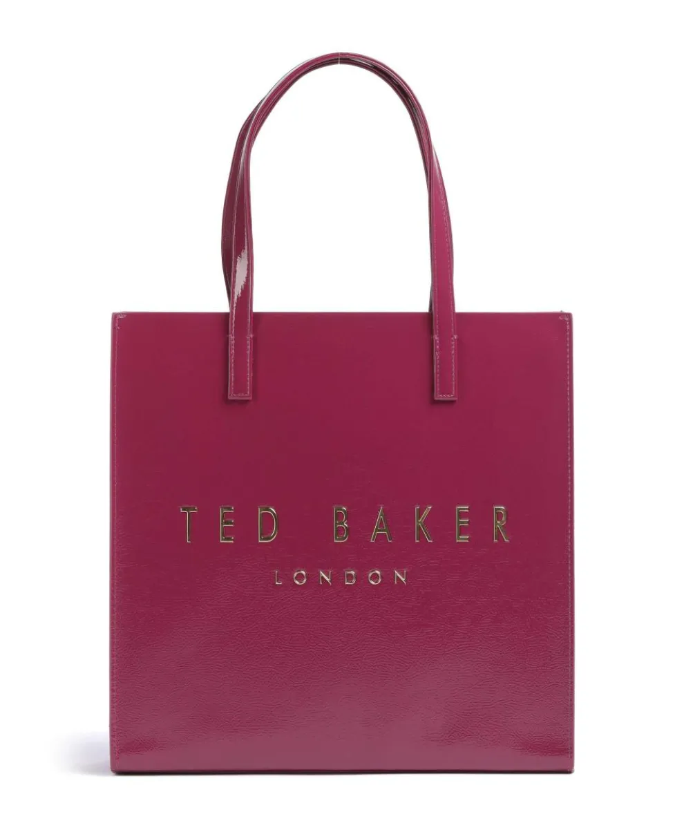 Crinkon Tote bag imitation leather berry