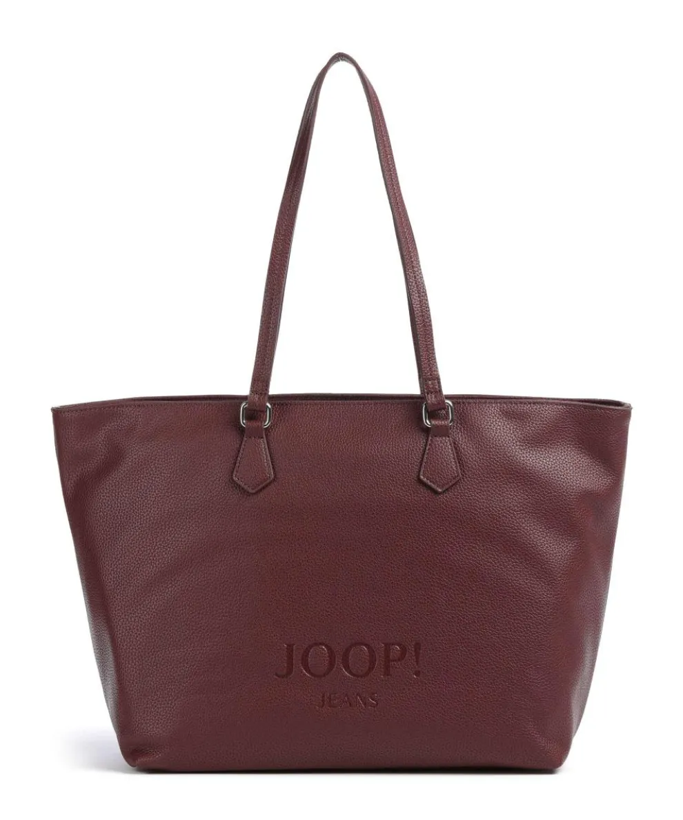 Jeans Lettera 1.0 Lara Tote bag grained leather wine