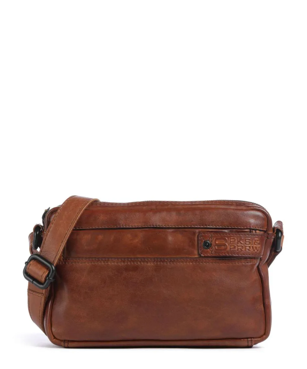 Apache Hubbert Crossbody bag fine grain leather cognac
