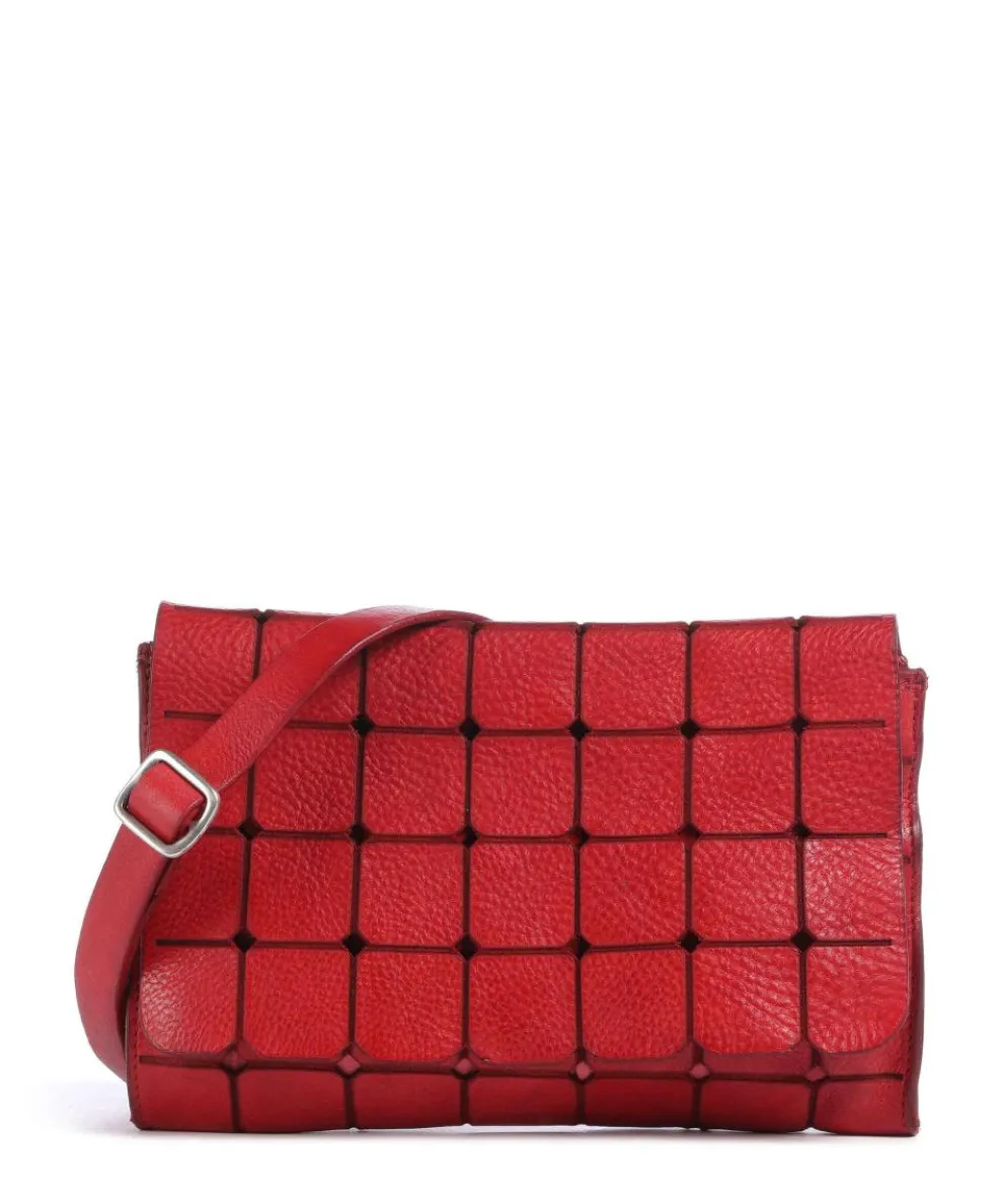 Crossbody bag grained cow leather red