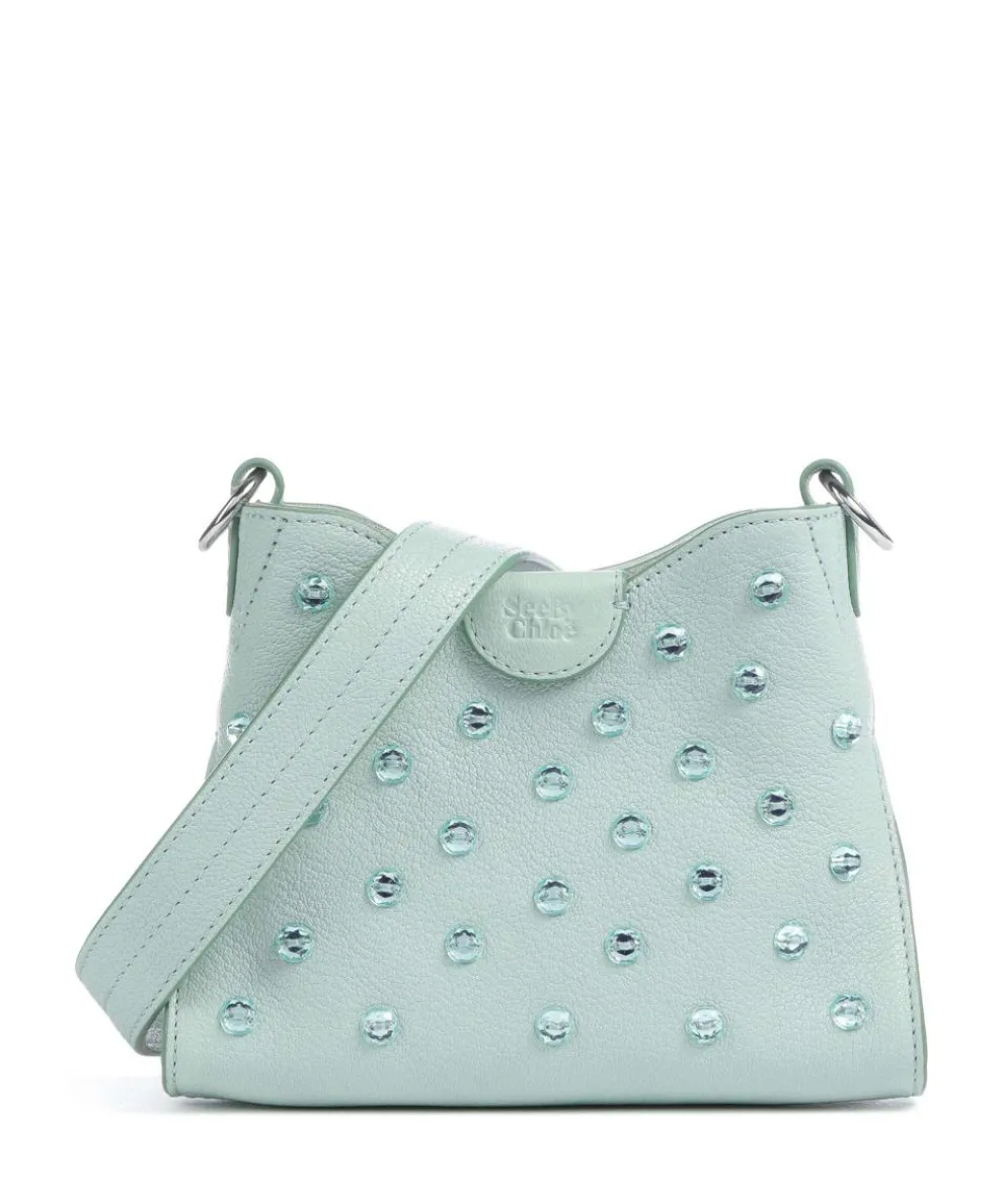 Joan Crossbody bag grained goatskin leather mint green