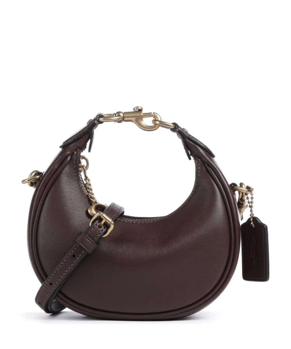 Jonie Crossbody bag fine grain leather dark brown