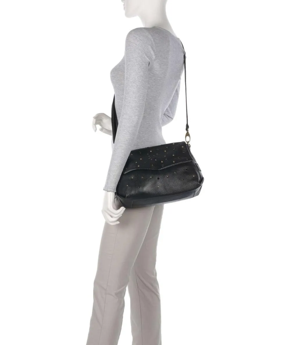 Guadalupe Nihan Shoulder bag grained calfskin black