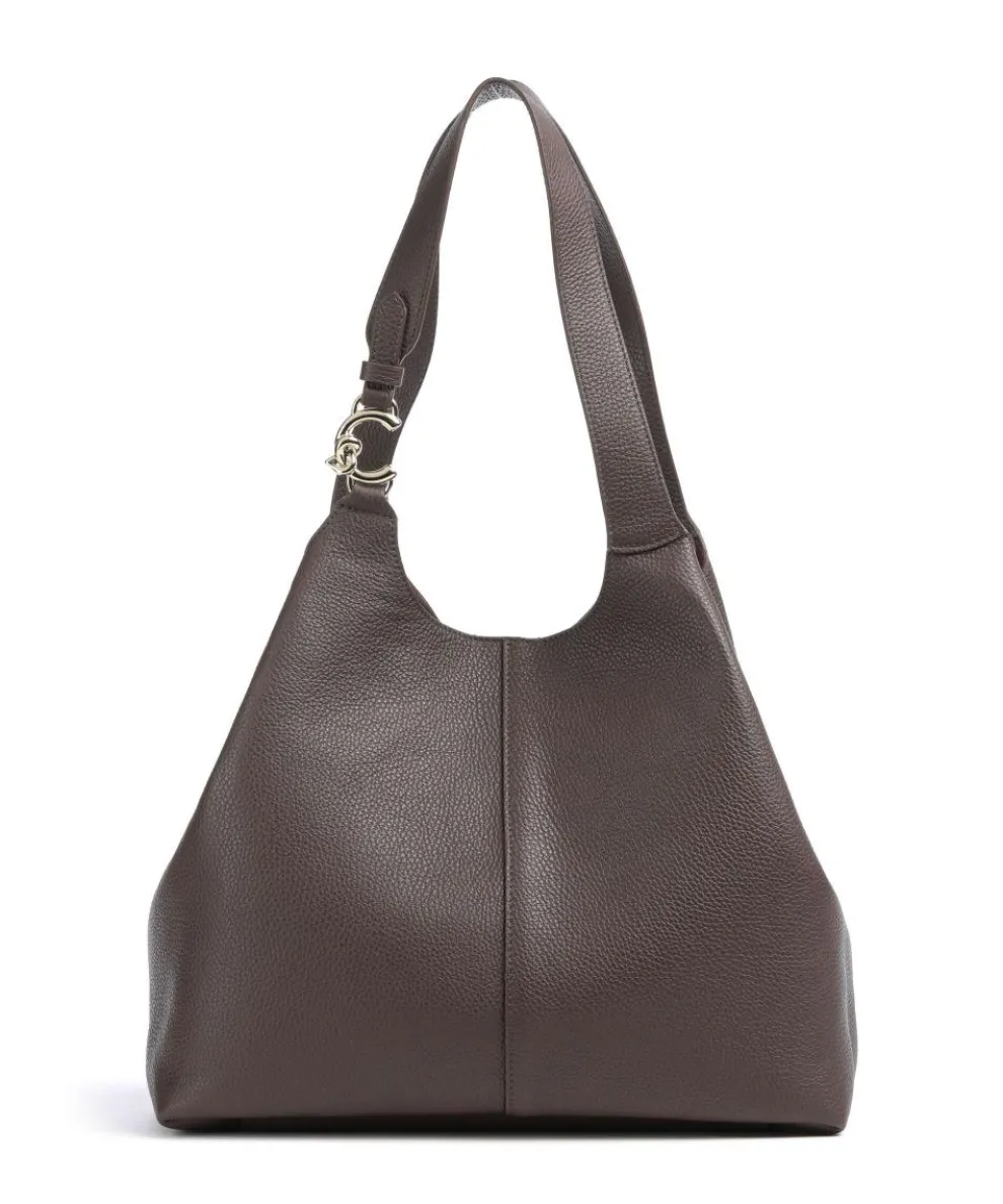 C-Easy Hobo bag grained leather dark brown