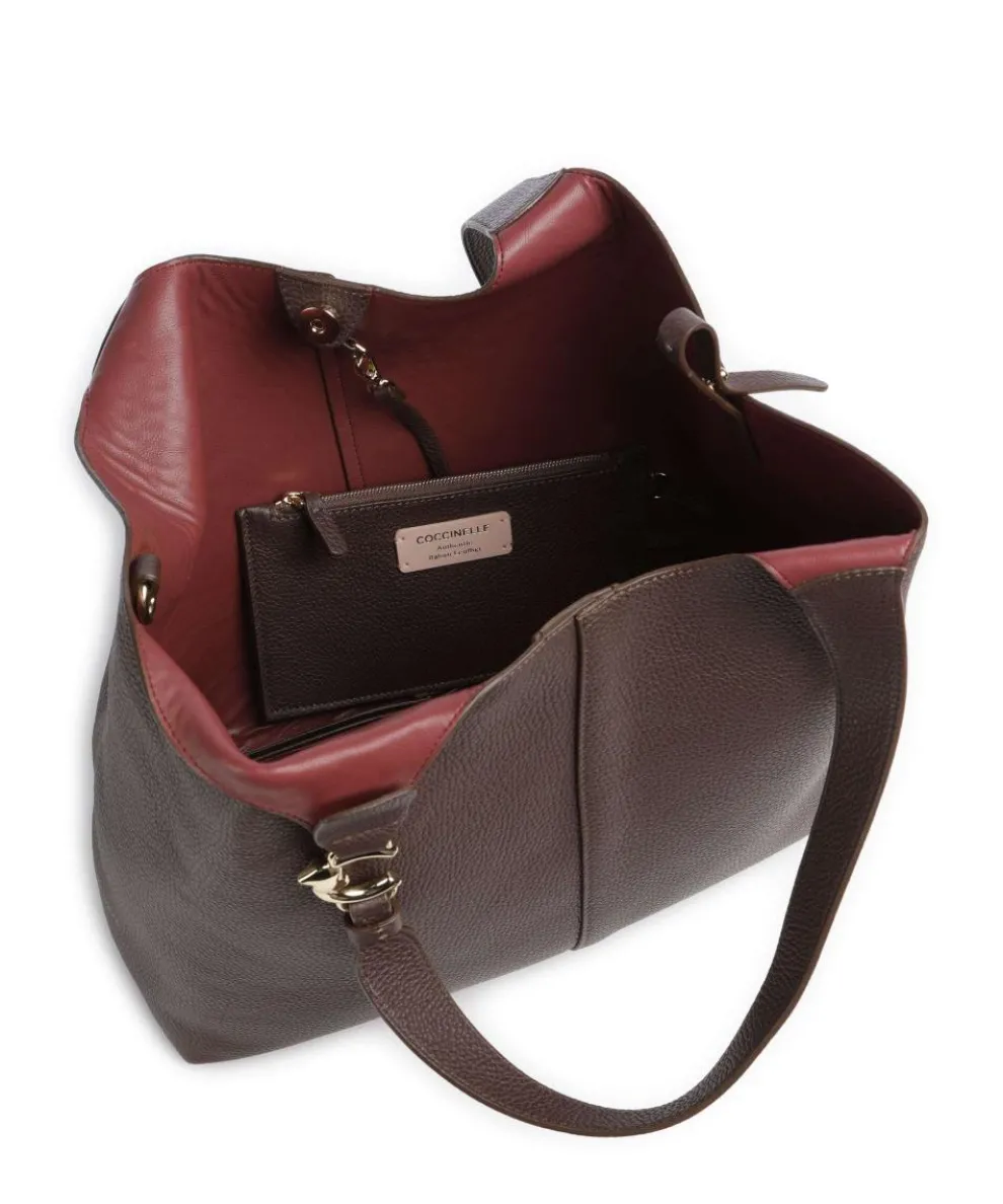 C-Easy Hobo bag grained leather dark brown