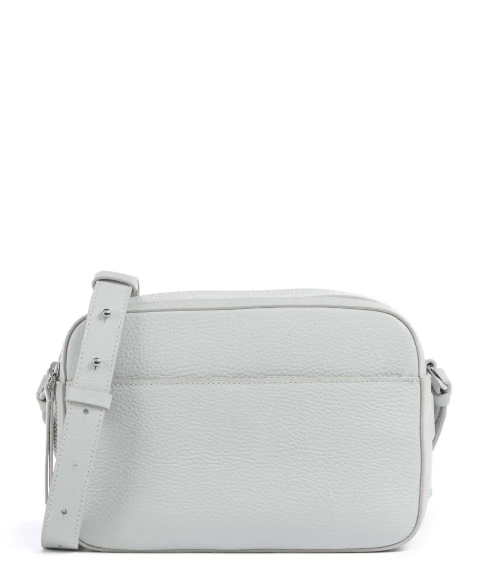 Myrtha Maxi Logo Crossbody bag grained cow leather light blue