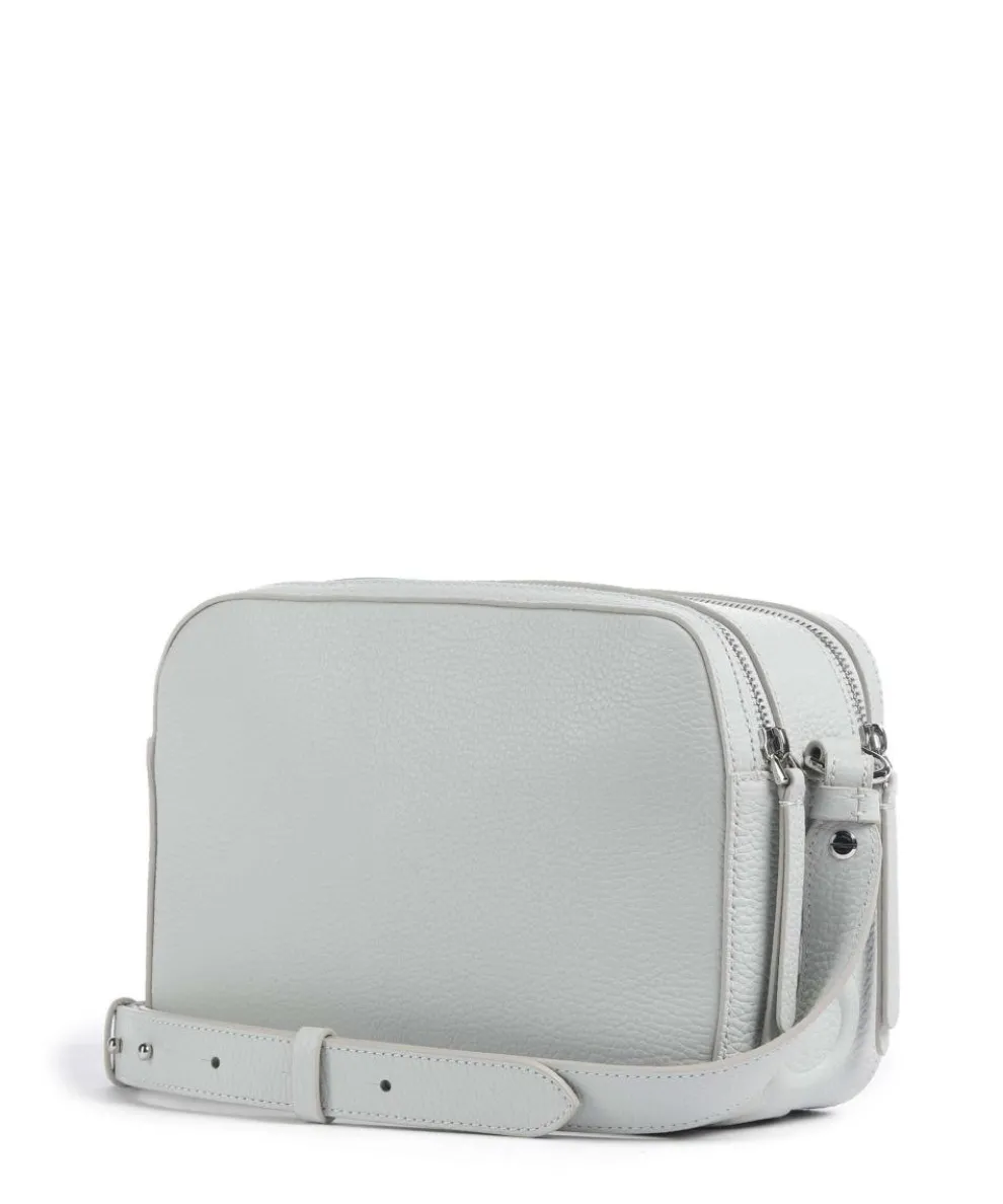 Myrtha Maxi Logo Crossbody bag grained cow leather light blue