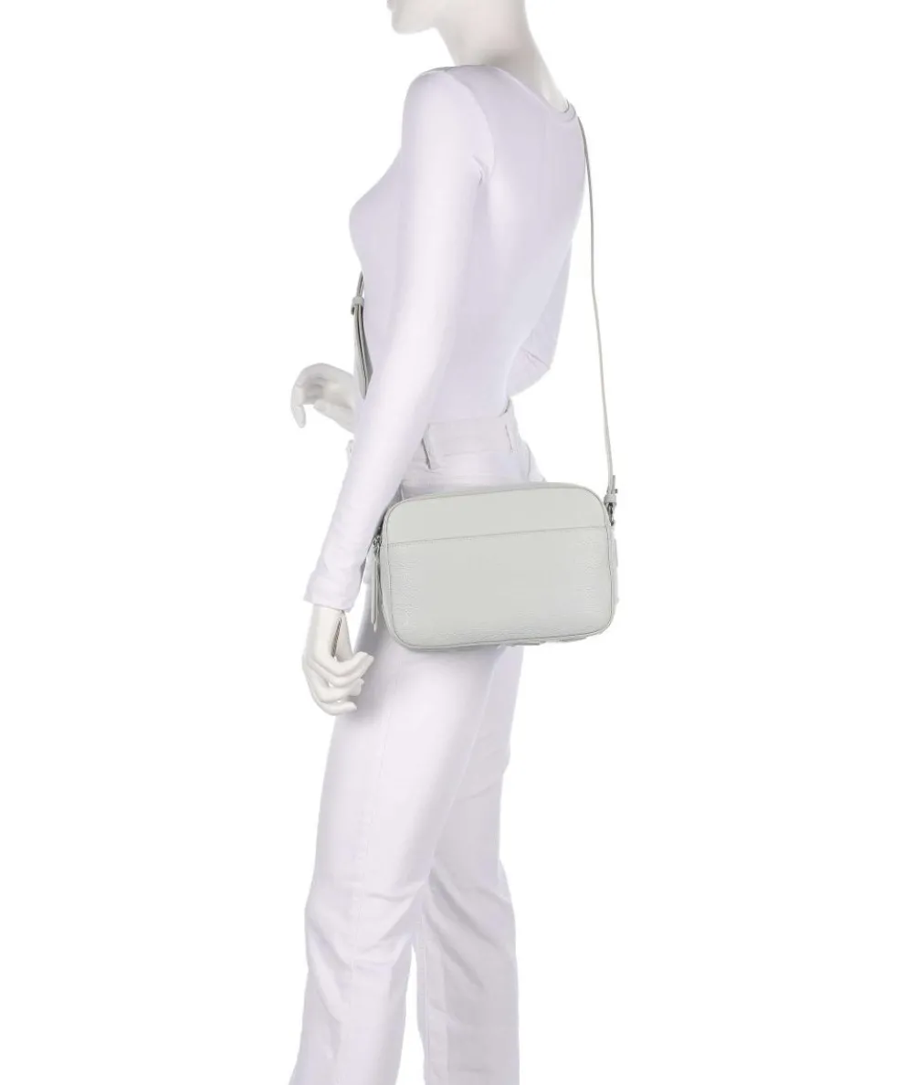 Myrtha Maxi Logo Crossbody bag grained cow leather light blue