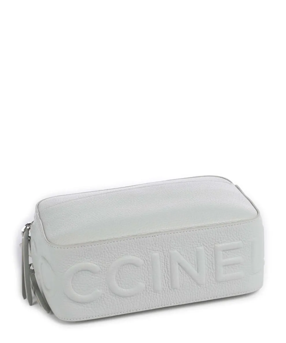 Myrtha Maxi Logo Crossbody bag grained cow leather light blue