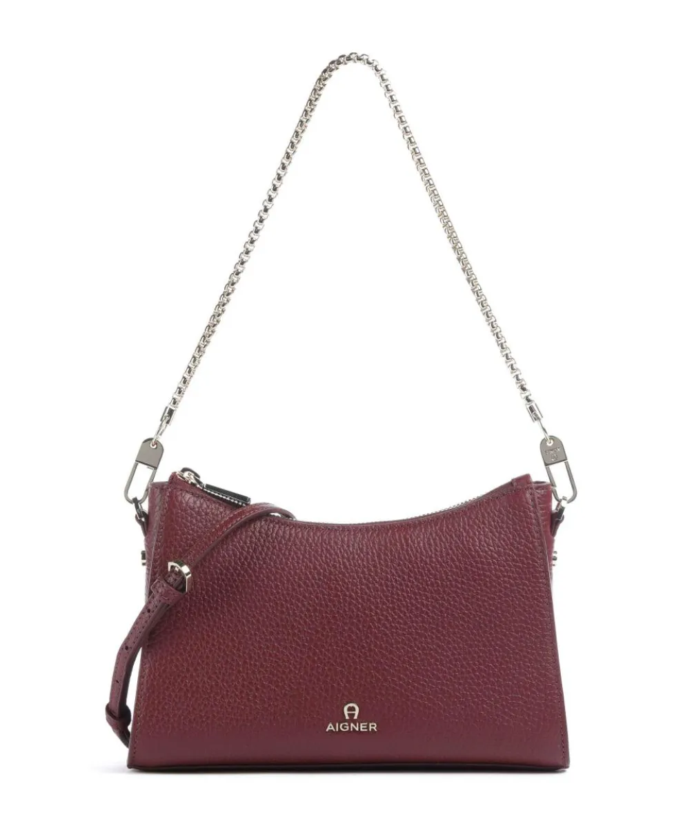 Ivy S Shoulder bag grained cow leather dark red