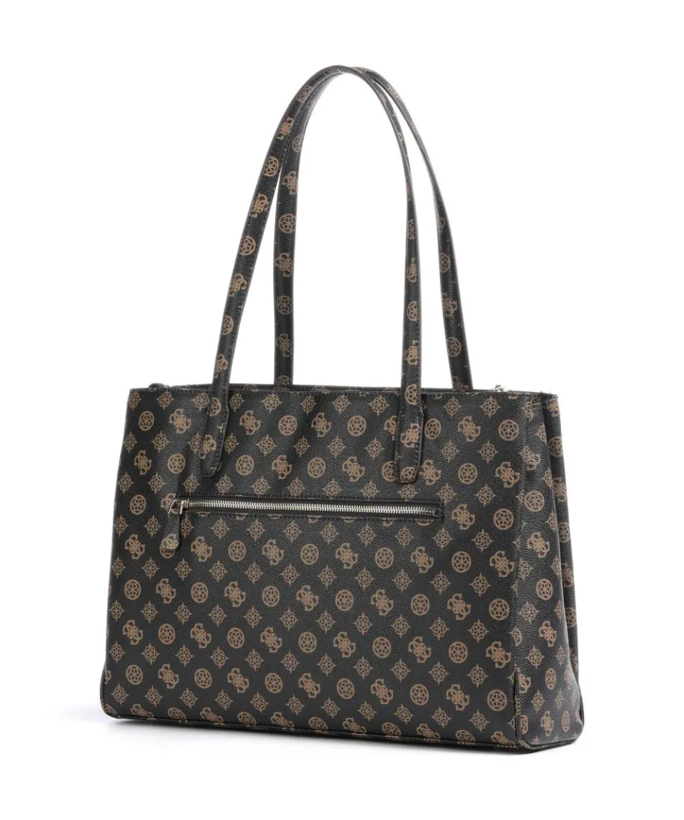 Power Play Tote bag 14″ imitation leather dark brown