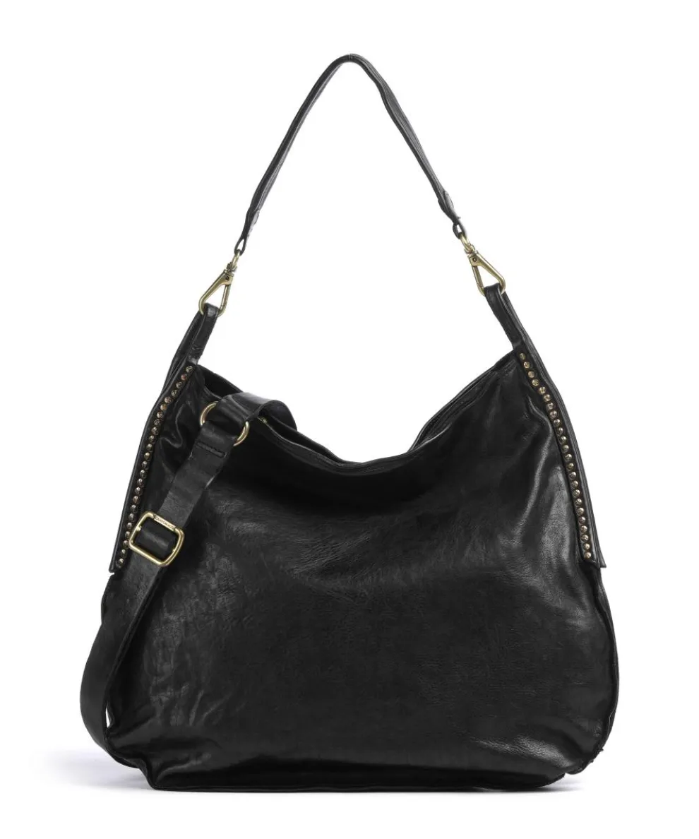 Hobo bag fine grain cow leather black
