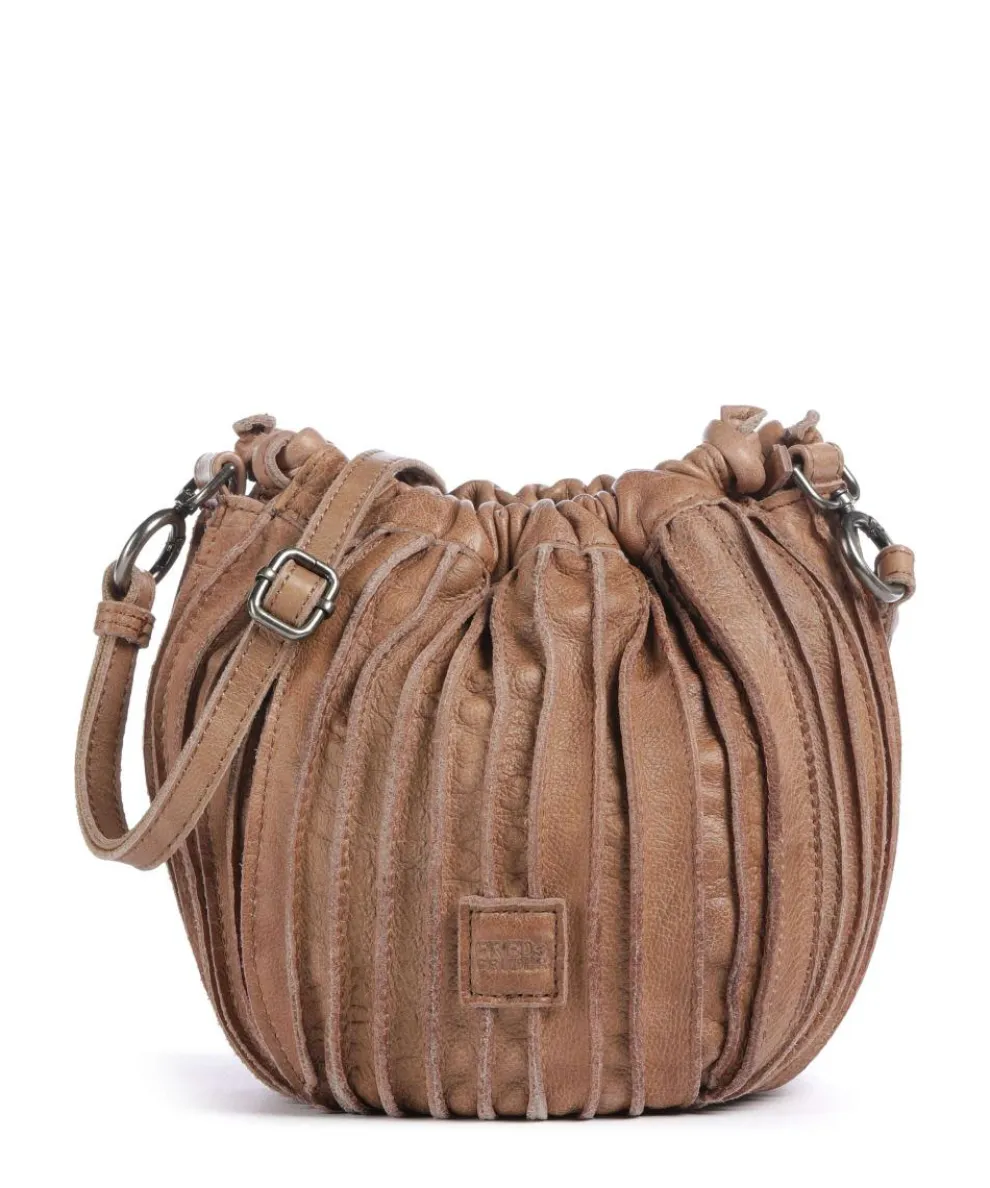 Say Hello Crossbody bag grained leather caramel