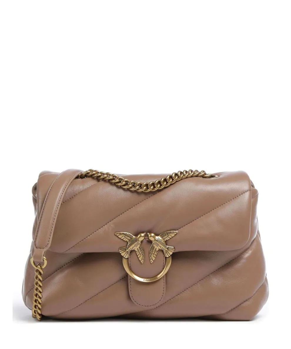 Love Puff Classic Shoulder bag sheepskin leather brown