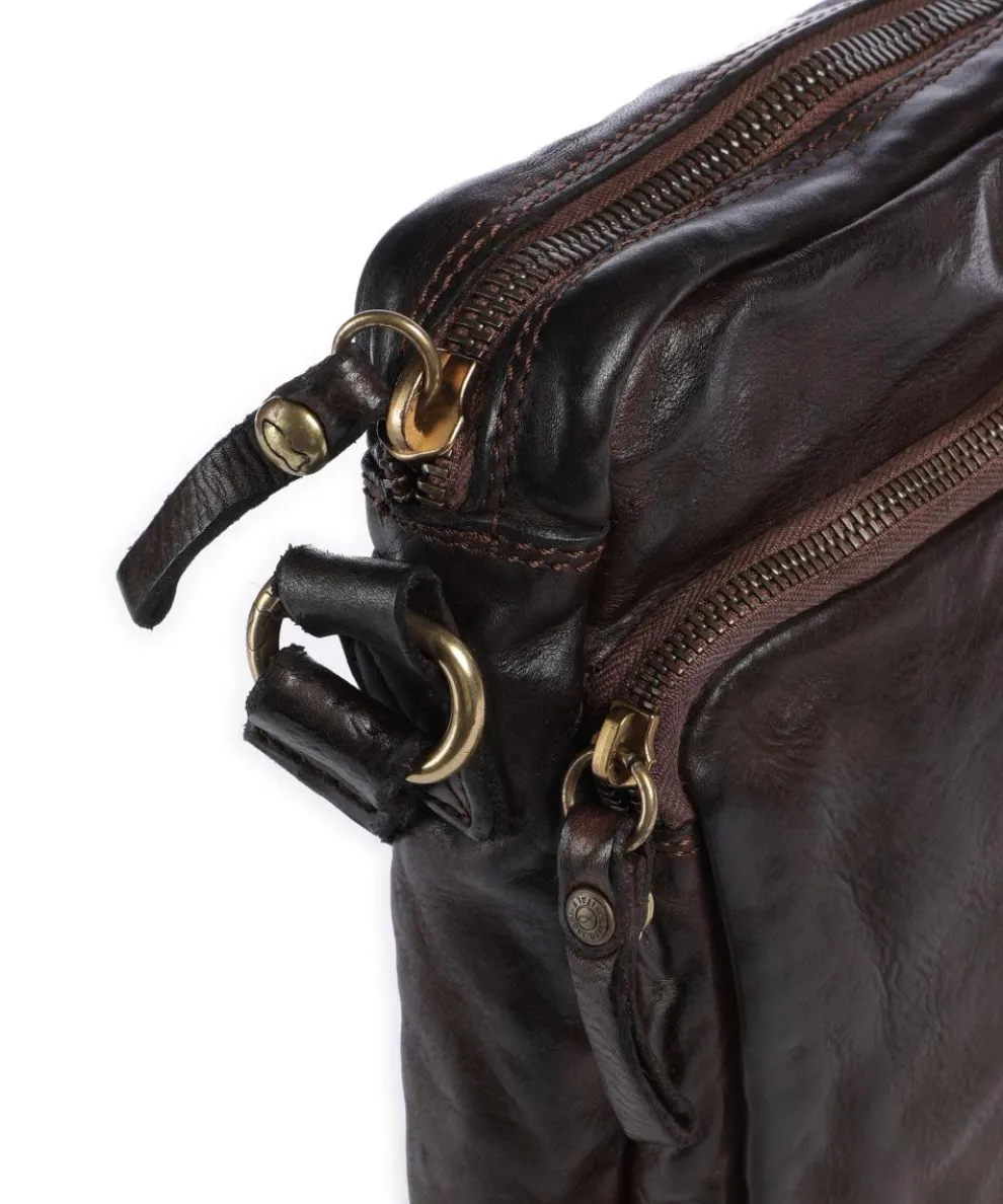 Crossbody bag softly grained calfskin dark brown
