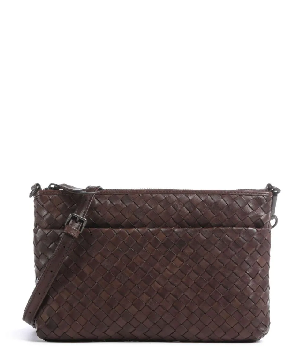 Karima Crossbody bag fine grain cow leather dark brown