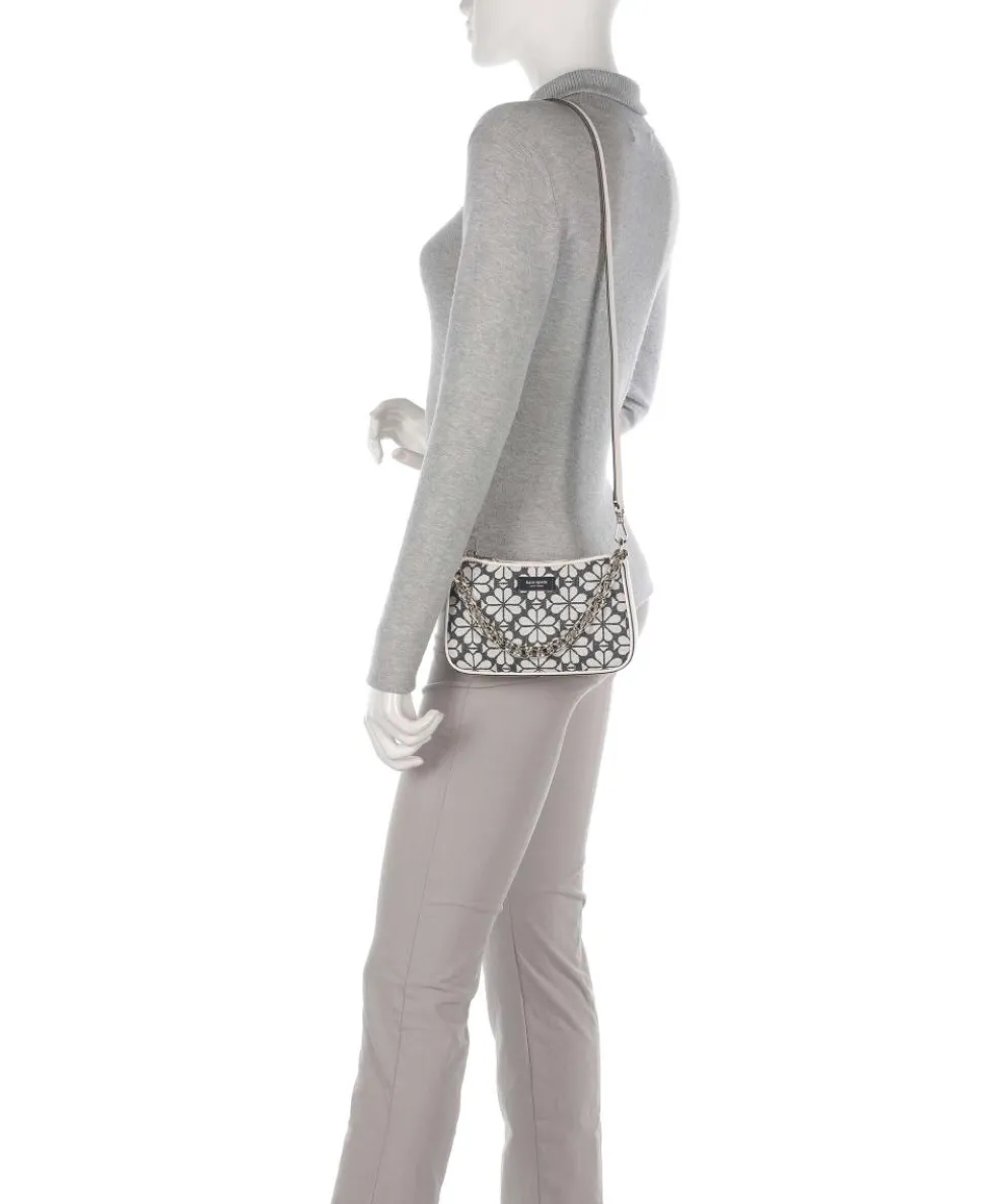 Katy Crossbody bag fabric, fine grain cow leather grey/beige