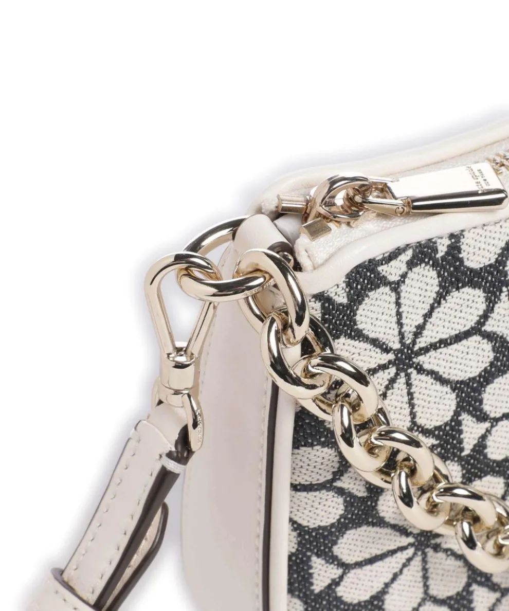 Katy Crossbody bag fabric, fine grain cow leather grey/beige