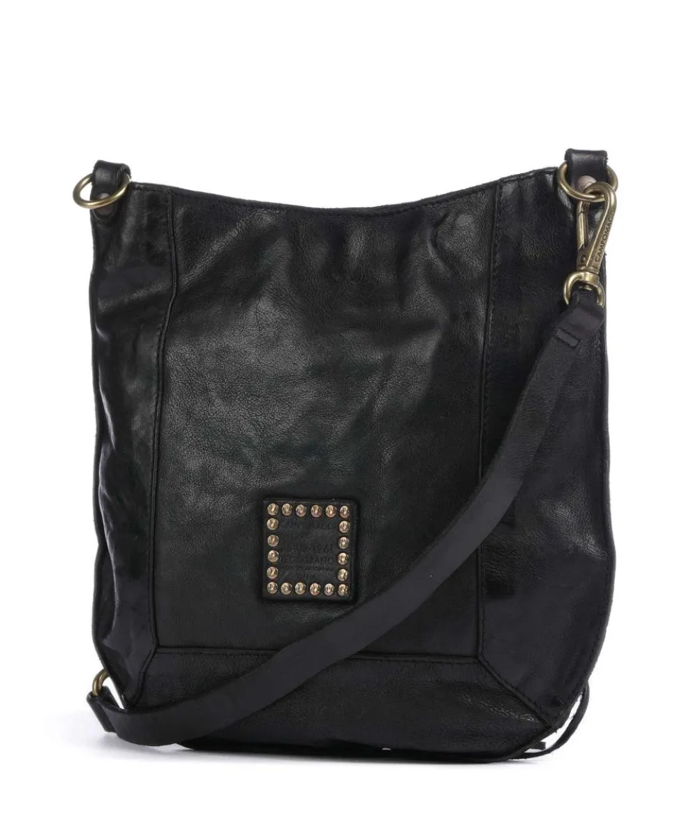 Crossbody bag grained cow leather black