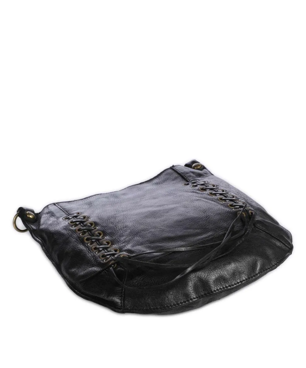Crossbody bag grained cow leather black