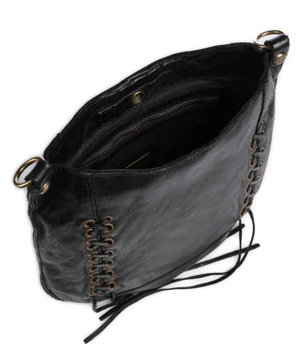 Crossbody bag grained cow leather black