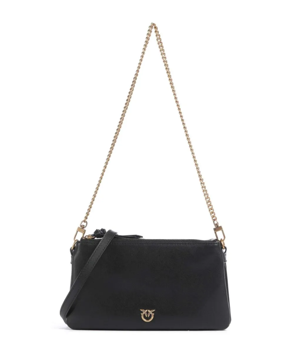 Double Mini Shoulder bag softly grained calfskin black