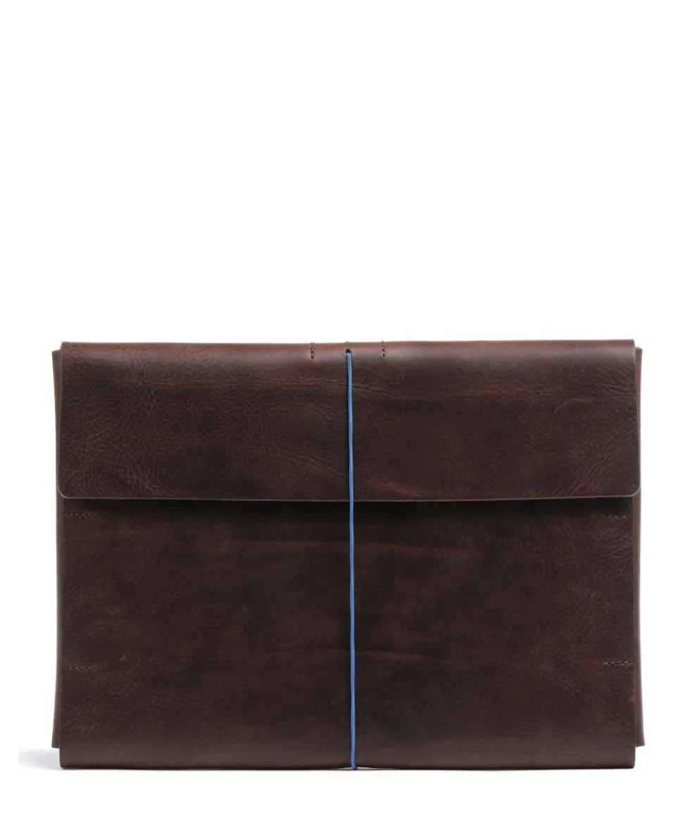 Keeper Laptop case grained cow leather dark brown