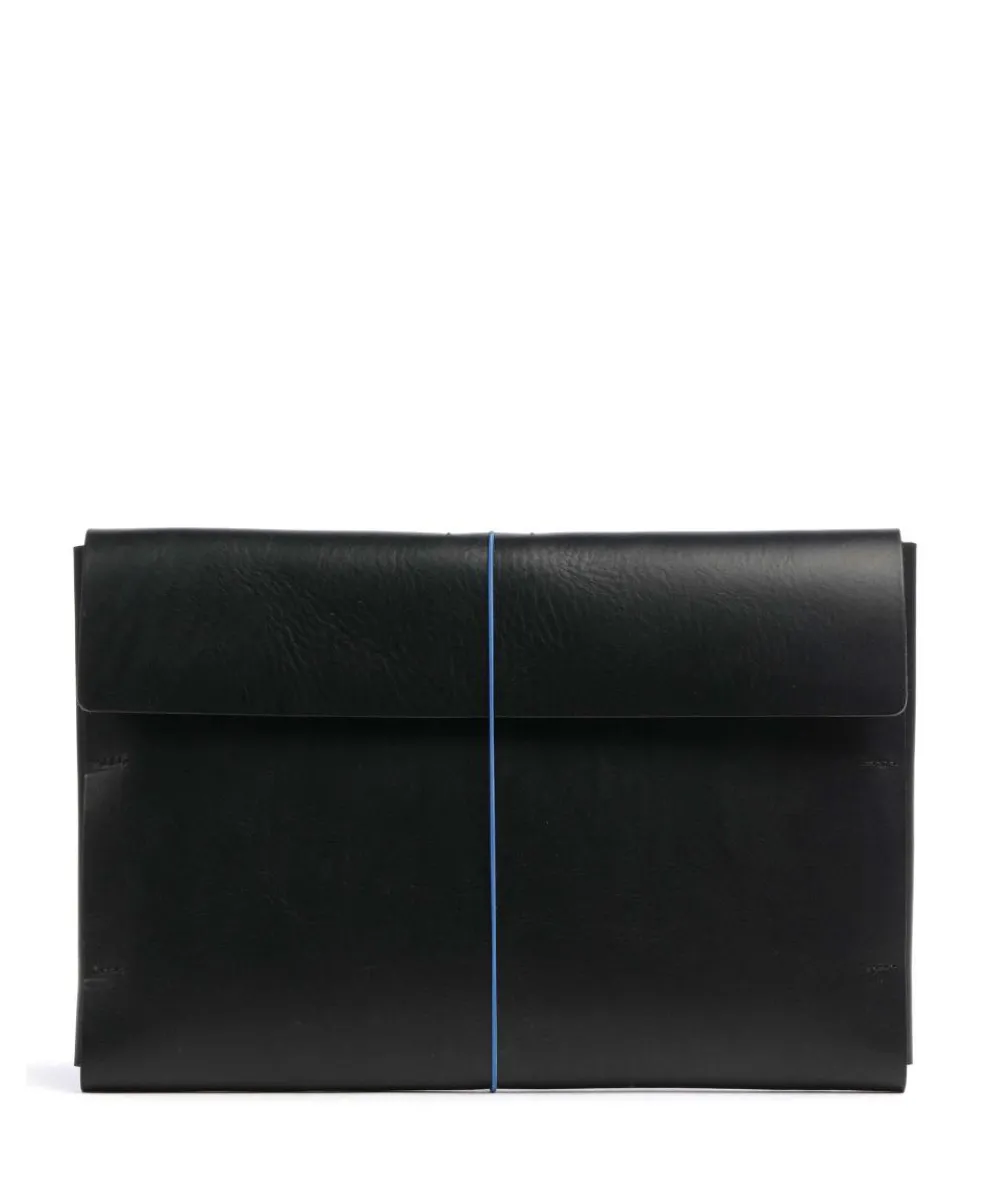 Keeper Laptop case fine grain cow leather black