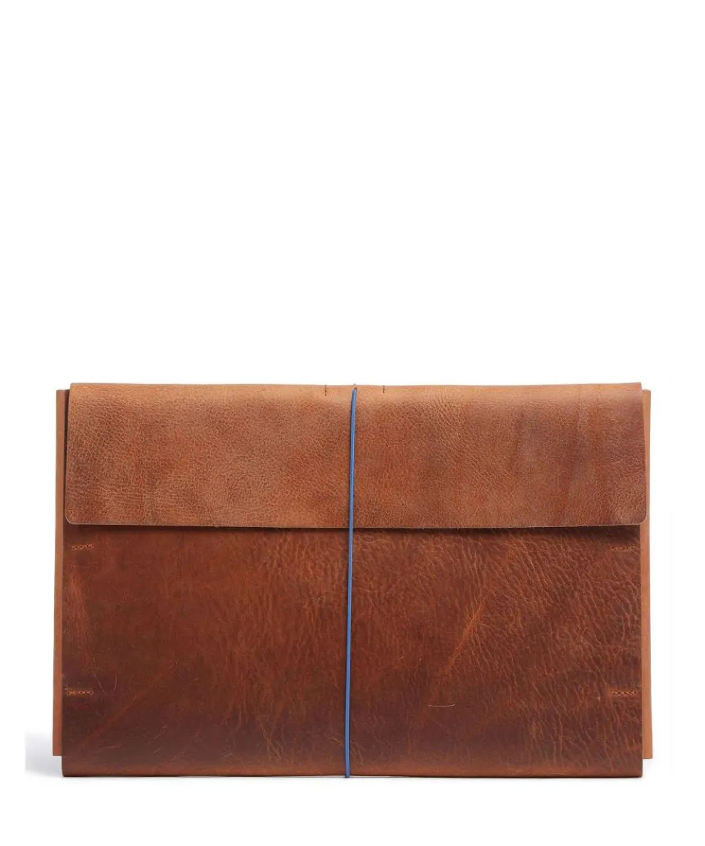 Keeper Laptop case fine grain cow leather brown