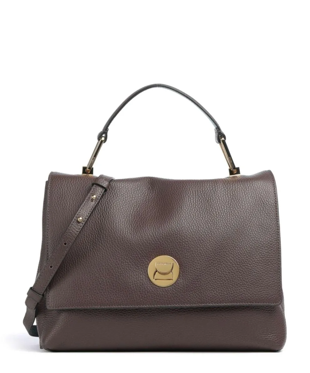 Liya Handbag grained leather dark brown