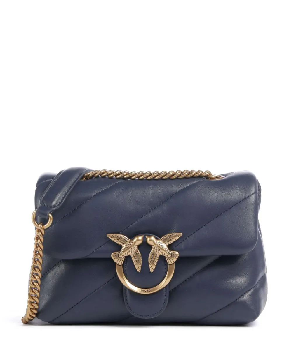 Love Puff Mini Shoulder bag sheepskin leather dark blue