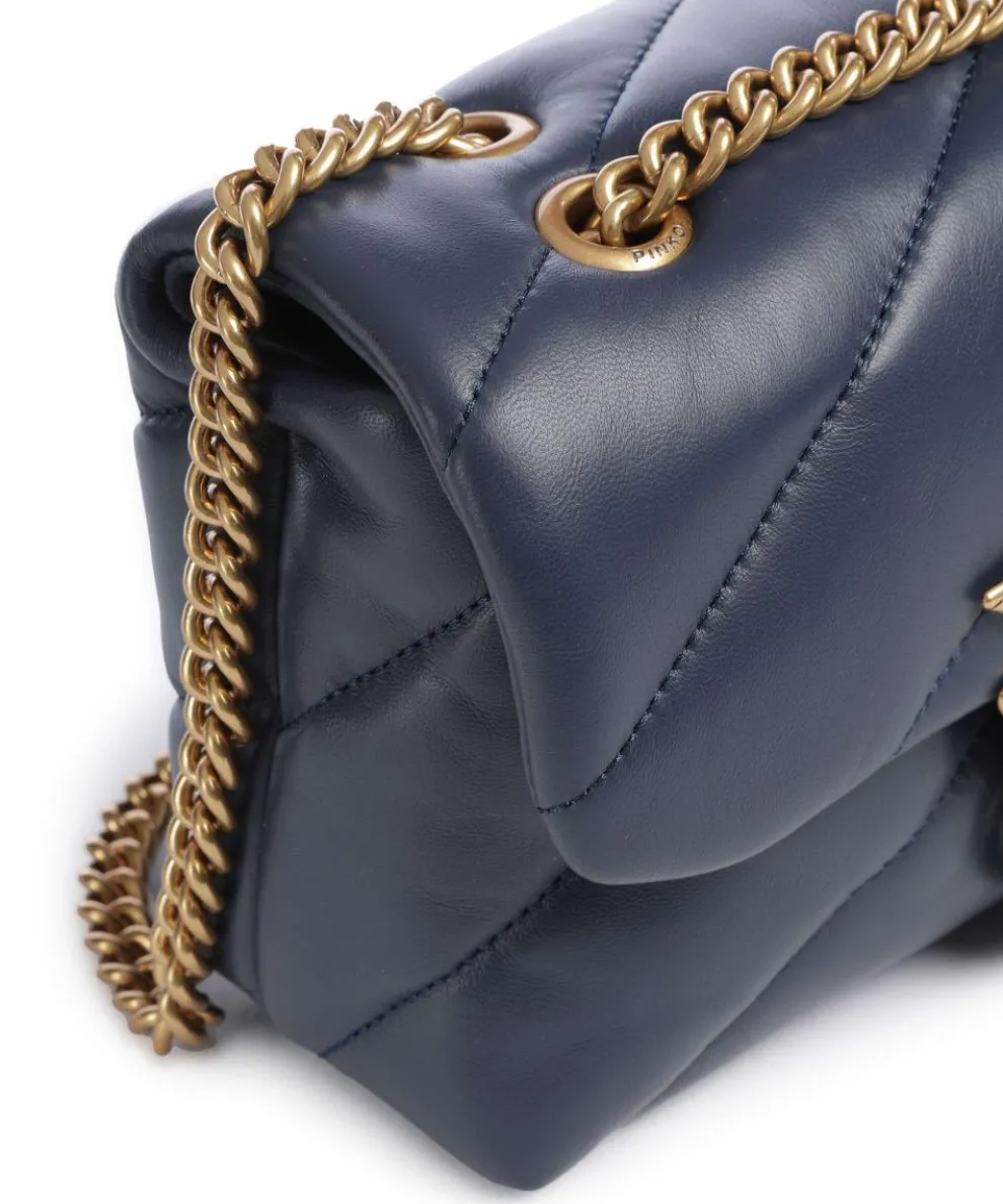 Love Puff Mini Shoulder bag sheepskin leather dark blue