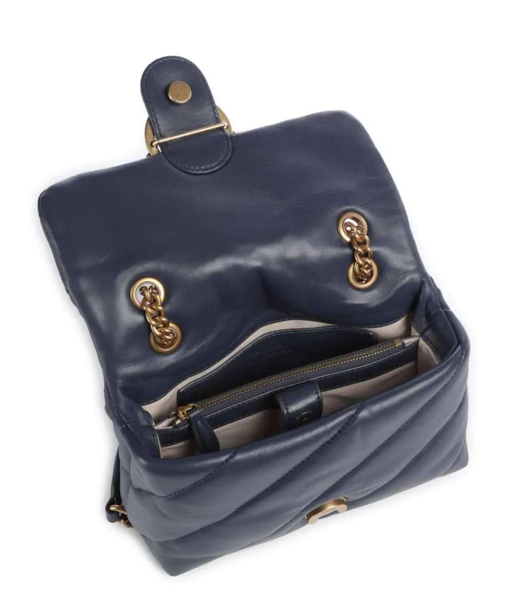 Love Puff Mini Shoulder bag sheepskin leather dark blue