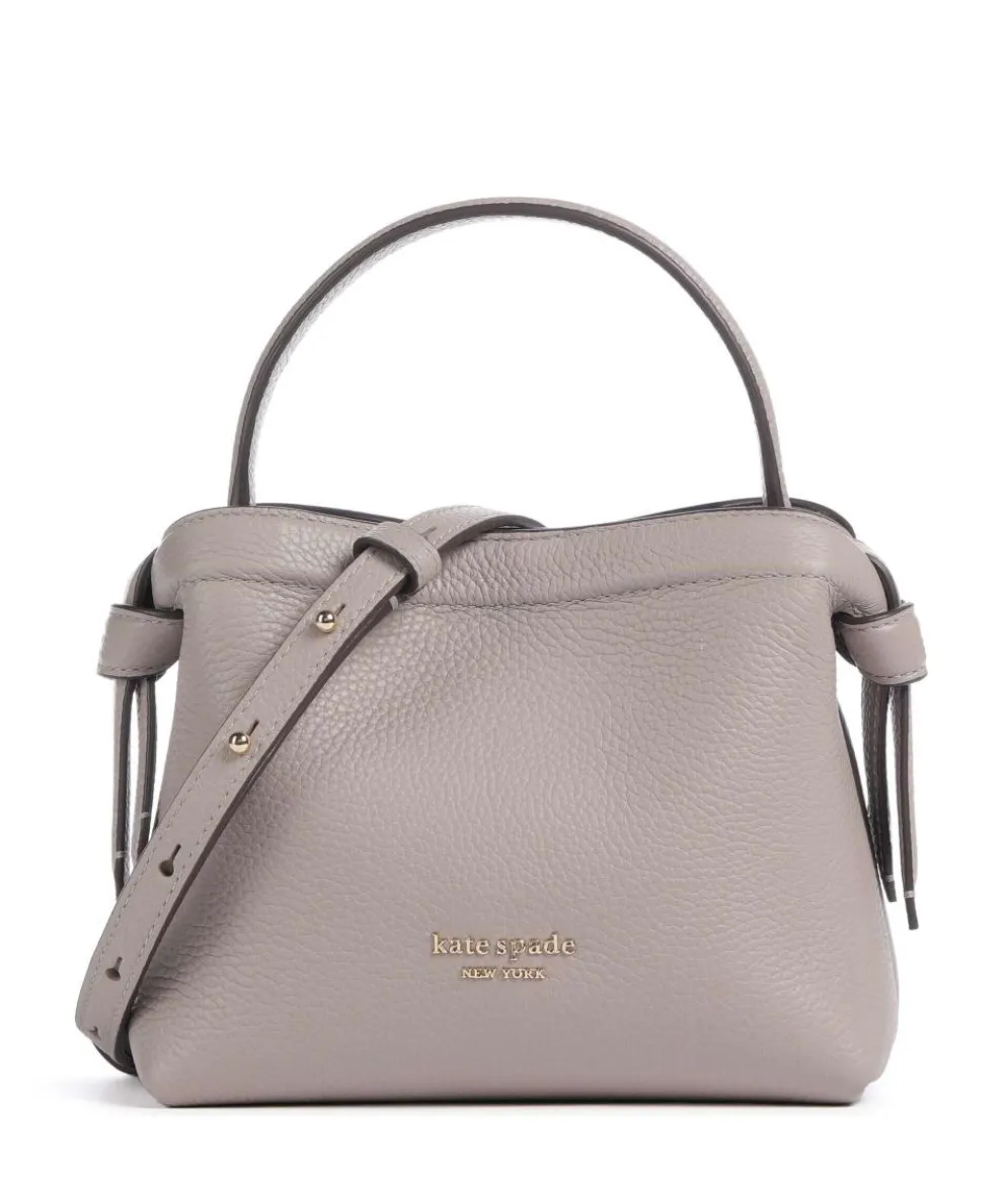 Knott Crossbody bag grained leather taupe