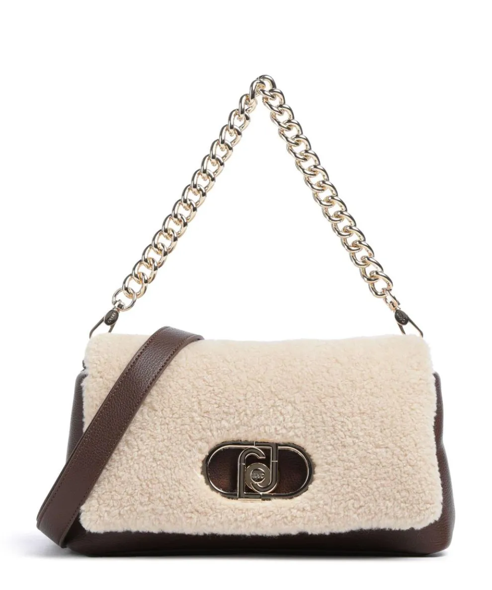 Icon M Shoulder bag imitation leather, faux fur beige/brown