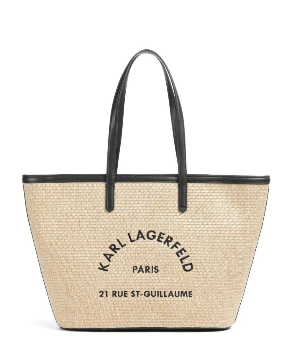 K/Rue St Guillaume Tote bag polyurethane nature/black