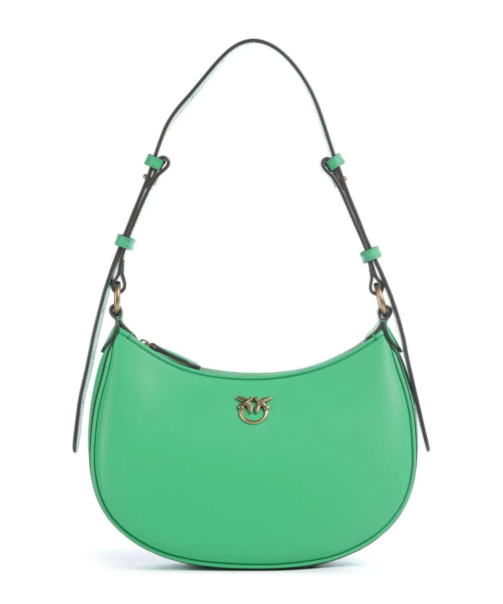 Half Moon Mini Shoulder bag fine grain cow leather light green