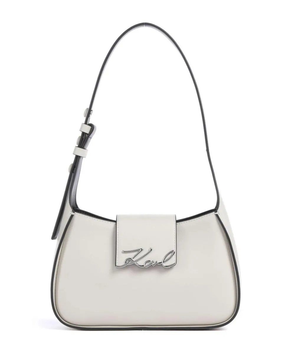 K/Signature Shoulder bag fine grain cow leather ivory