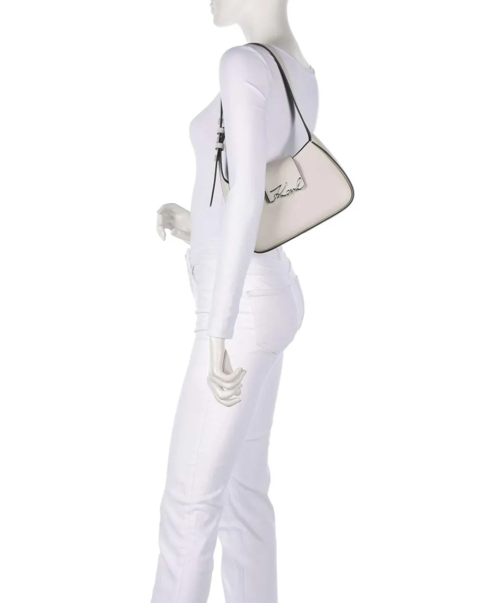 K/Signature Shoulder bag fine grain cow leather ivory