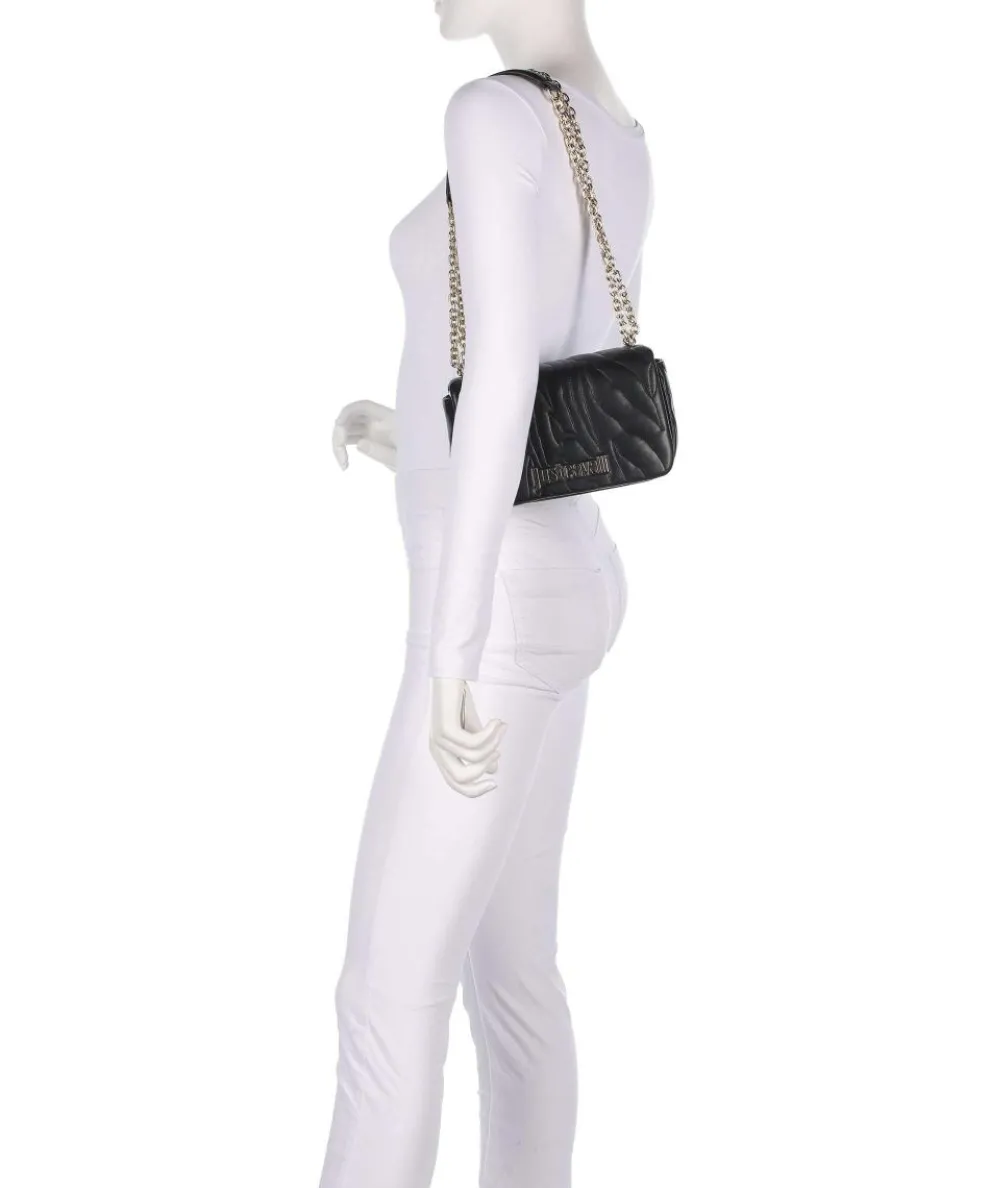 Quilted Zebra Shoulder bag imitation leather black