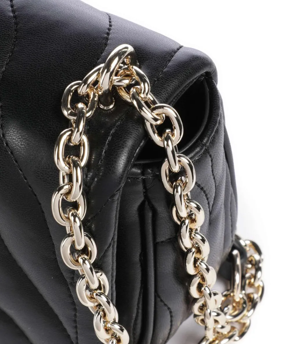 Quilted Zebra Shoulder bag imitation leather black