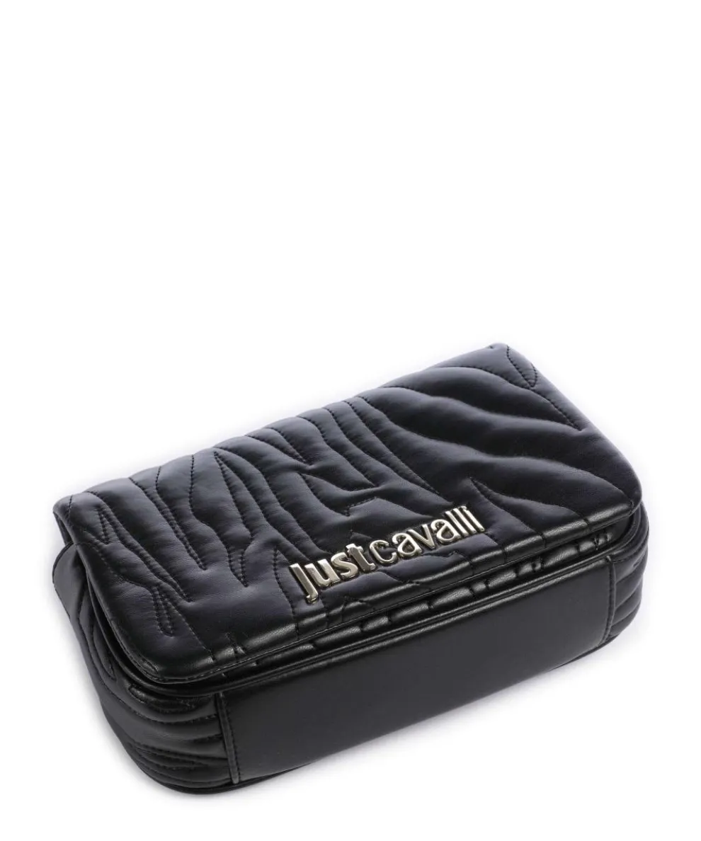 Quilted Zebra Shoulder bag imitation leather black