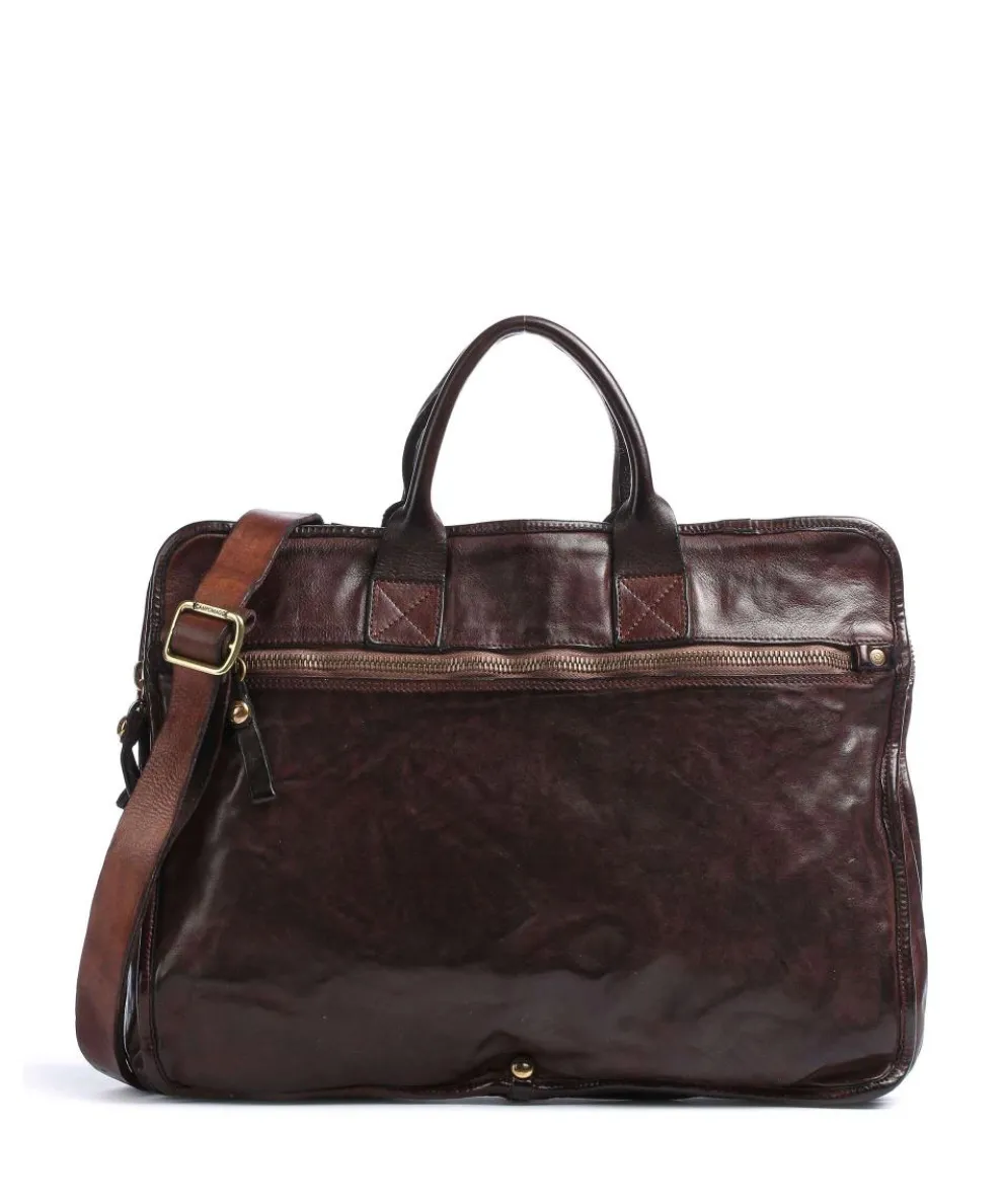 Briefcase cow leather dark brown